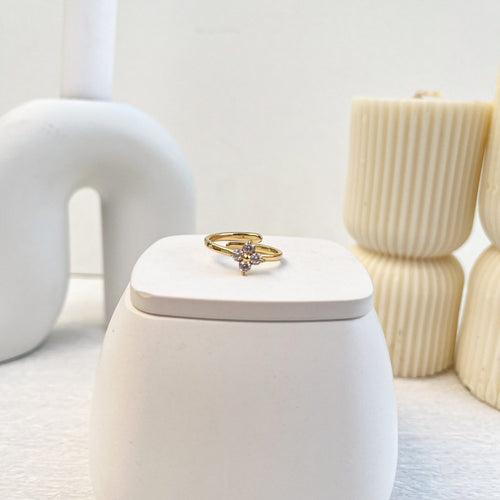 Bague ajustable trèfle