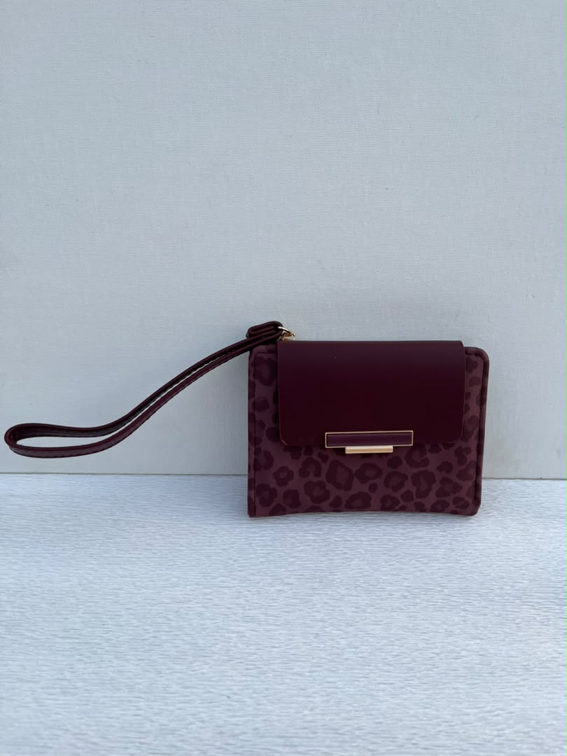Portefeuille "Wild Chic" Bordeaux