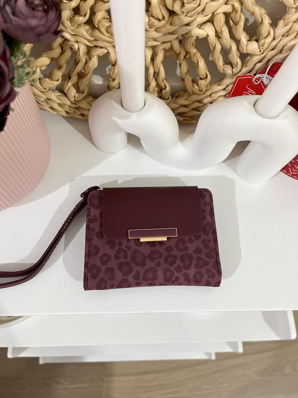 Portefeuille "Wild Chic" Bordeaux