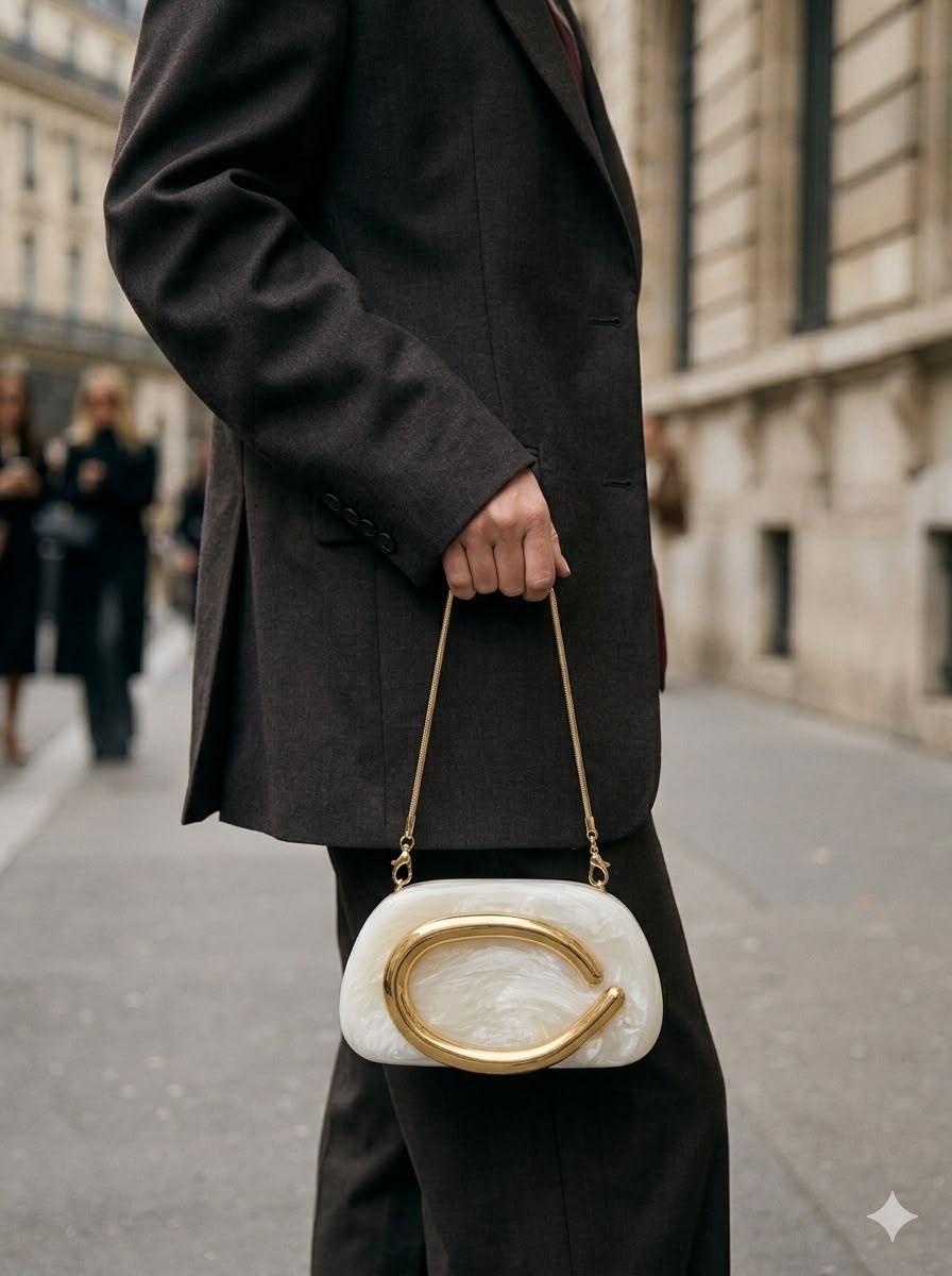 Sac Minaudière "Glamour Or & Nacré"
