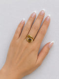 Bague ajustable Toi et Moi - Tiger Eye
