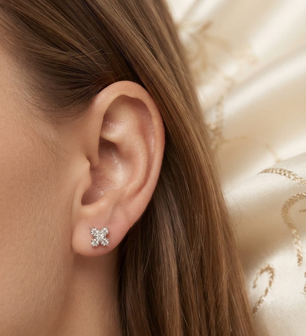 boucle d'oreille trèfle