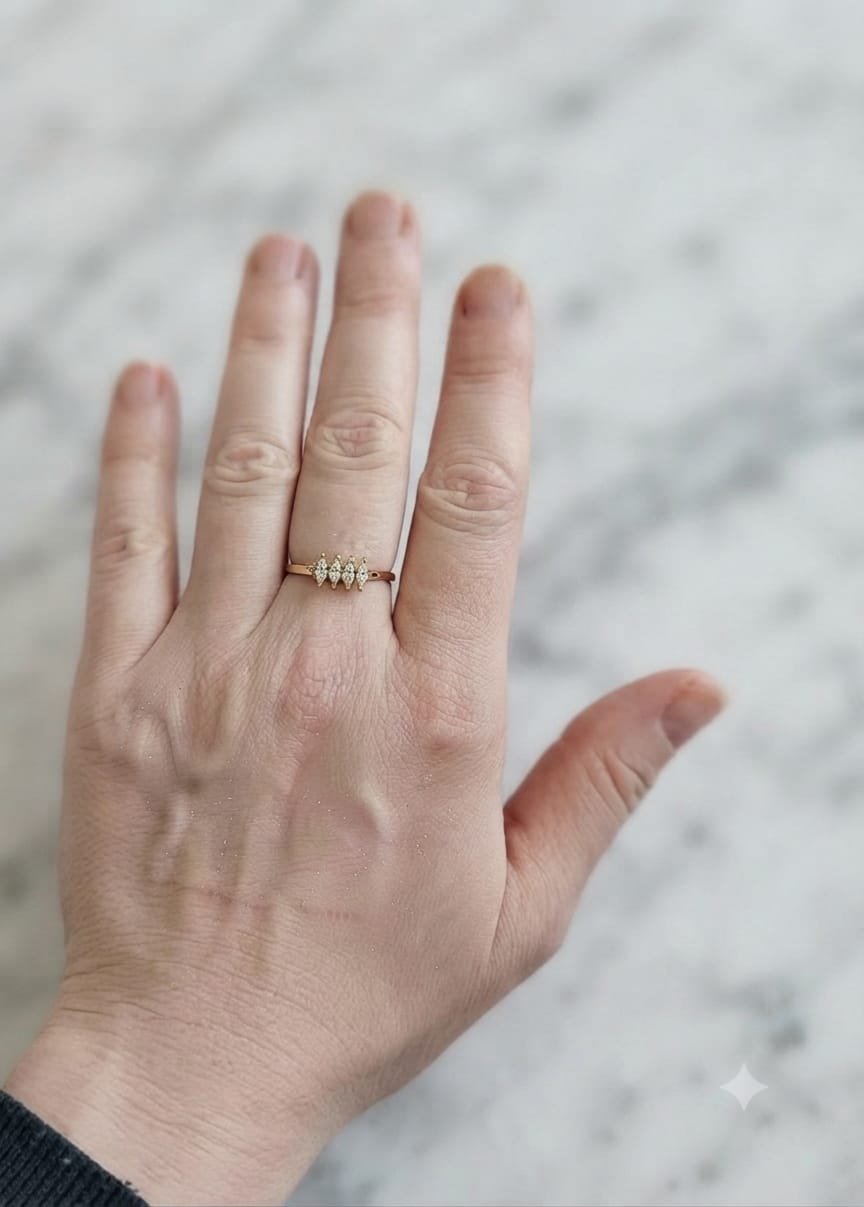 Bague ajustable Marquise Elegant