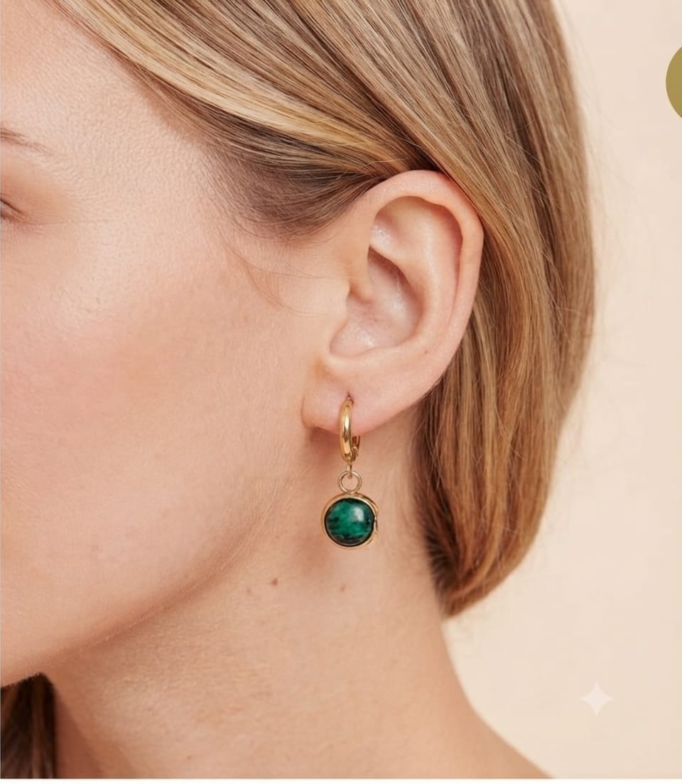 Boucles d'oreilles légane Verte