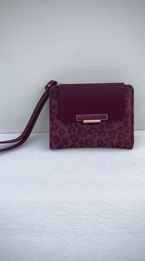 Portefeuille "Wild Chic" Bordeaux
